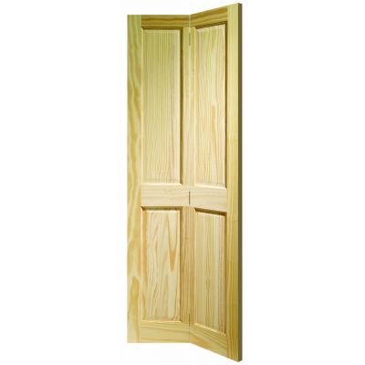 4 Panel Clear Pine Bi-Fold Internal Door Wooden Timber - Doo...